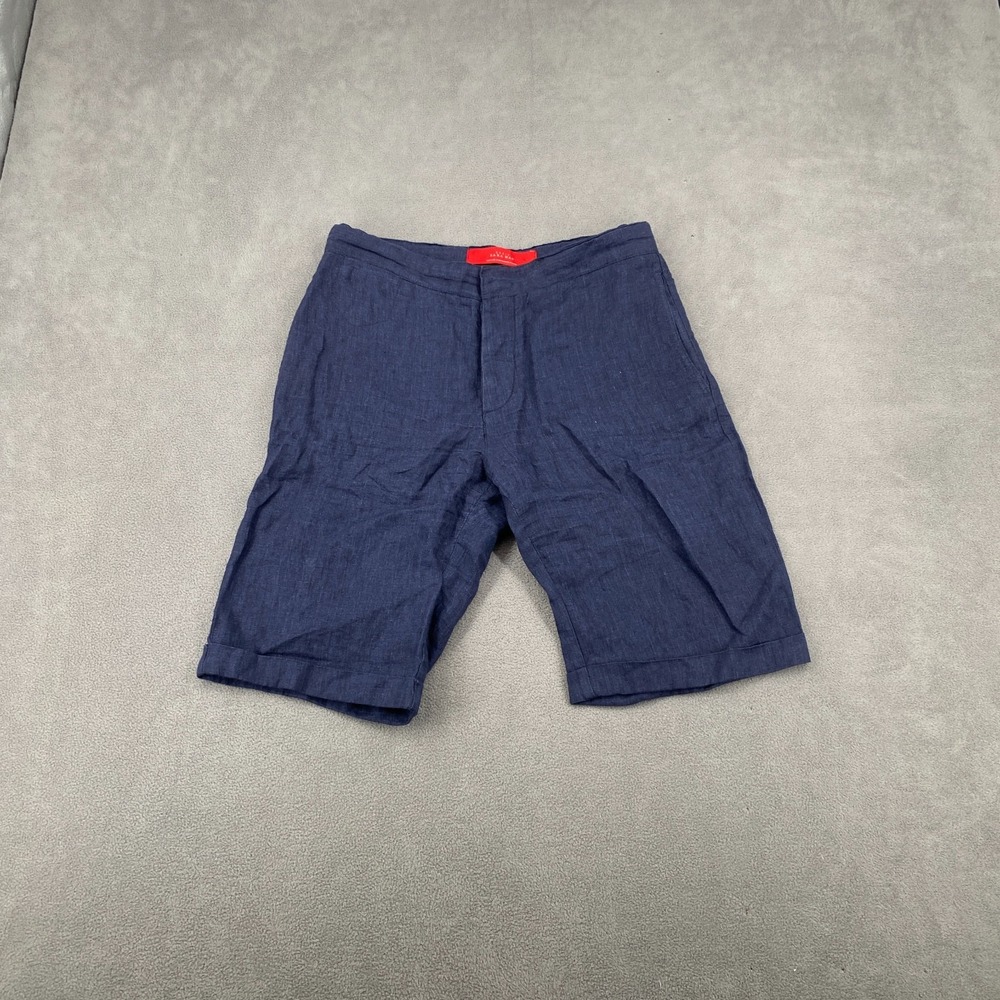Zara Man Shorts Mens Small Navy Blue Flat Front Mid Rise Casual Pockets Summer